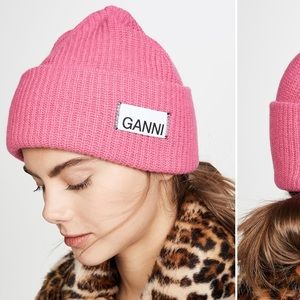 Ganni | Light Structured Rib Knit Beanie - Hot Pink
